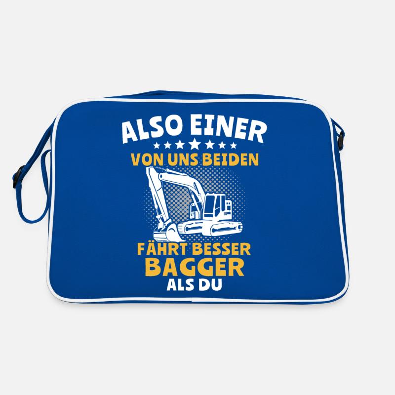 Bagger Baggerfahrer Retro Tasche