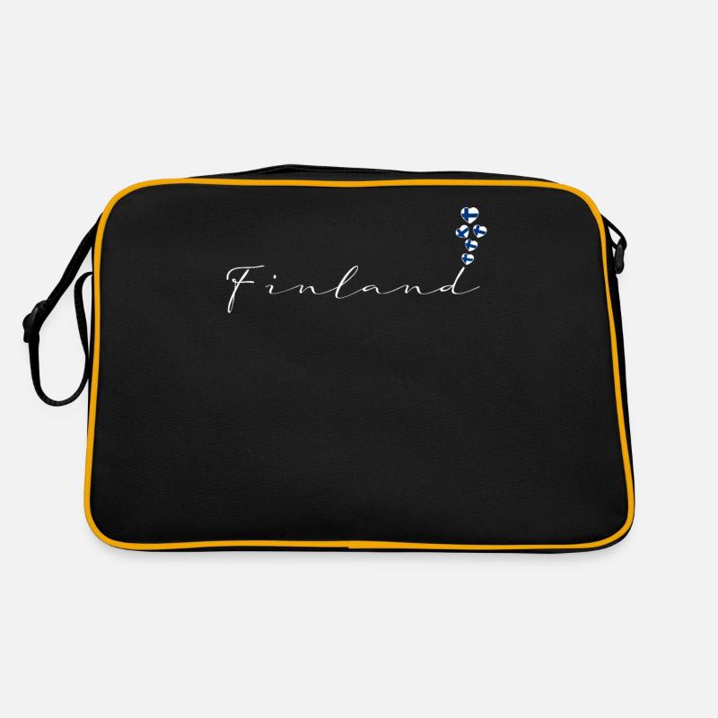 Finnland - Retro Tasche - Schwarz/Gold