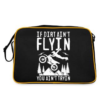 Si la saleté ne vole pas, vous n’essayez pas Spruch - Sac Retro - noir/or - Dos