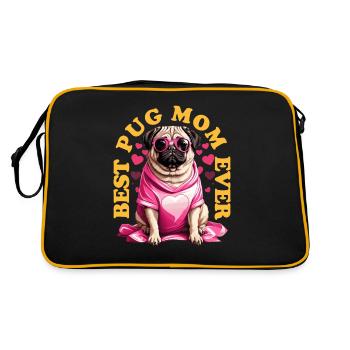 Best Pug Mom Ever Pugs Owner Vintage Pug Lovers - Sac Retro - noir/or - Dos
