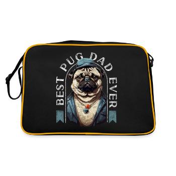 Best Pug Dad Ever Pugs Owner Vintage Pug Lovers - Sac Retro - noir/or - Dos