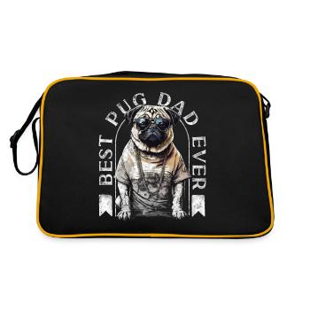 Best Pug Dad Ever Pugs Owner Vintage Pug Lovers - Sac Retro - noir/or - Dos