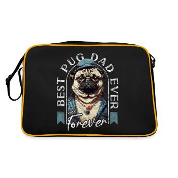 Best Pug Dad Ever Pugs Owner Vintage Pug Lovers - Sac Retro - noir/or - Dos