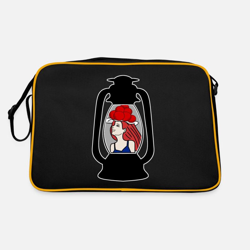 Schwarzwald Bollenhut Schwarzwaldmädel - Retro Tasche - Schwarz/Gold