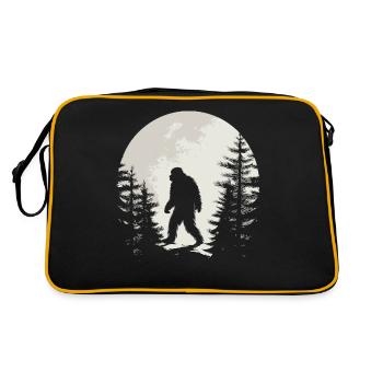 Spooky Bigfoot Silhouette Full Moon Mystery - Retro Bag - black/gold - Back