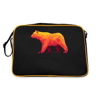 Warm-Toned Geometric Grizzly Art - Retro Bag - black/gold - Back