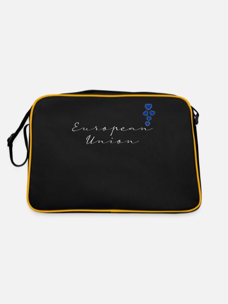 Europäische Union - Retro Tasche - Schwarz/Gold - Hinten
