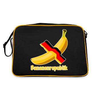 Bananenrepublik deutsche Flagge - Retro Tasche - Schwarz/Gold - Hinten