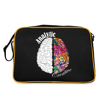 Analytic Creative Brain Left Brained Right Brained - Retro Bag - black/gold - Back