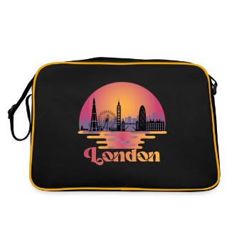 Londres Skyline Royaume-Uni Voyage - Sac Retro - noir/or - Dos