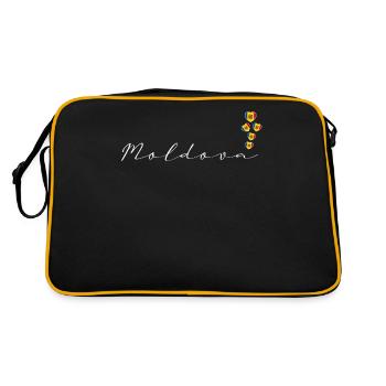 Moldawien - Retro Tasche - Schwarz/Gold - Hinten
