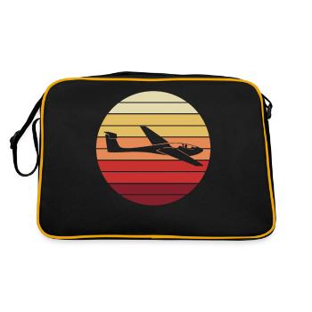 Glider Glider Pilot Airplane Gift - Retro Bag - black/gold - Back