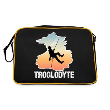 Troglodyte Funny Caving - Potholing Speleology - Retro Bag - black/gold - Back