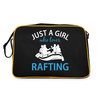 Rafting Spruch Geschenk Damen Mädchen - Retro Tasche - Schwarz/Gold - Hinten