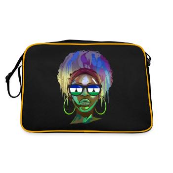 Lesotho - Retro Tasche - Schwarz/Gold - Hinten