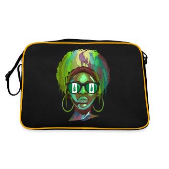 Norfolkinsel - Retro Tasche - Schwarz/Gold - Hinten