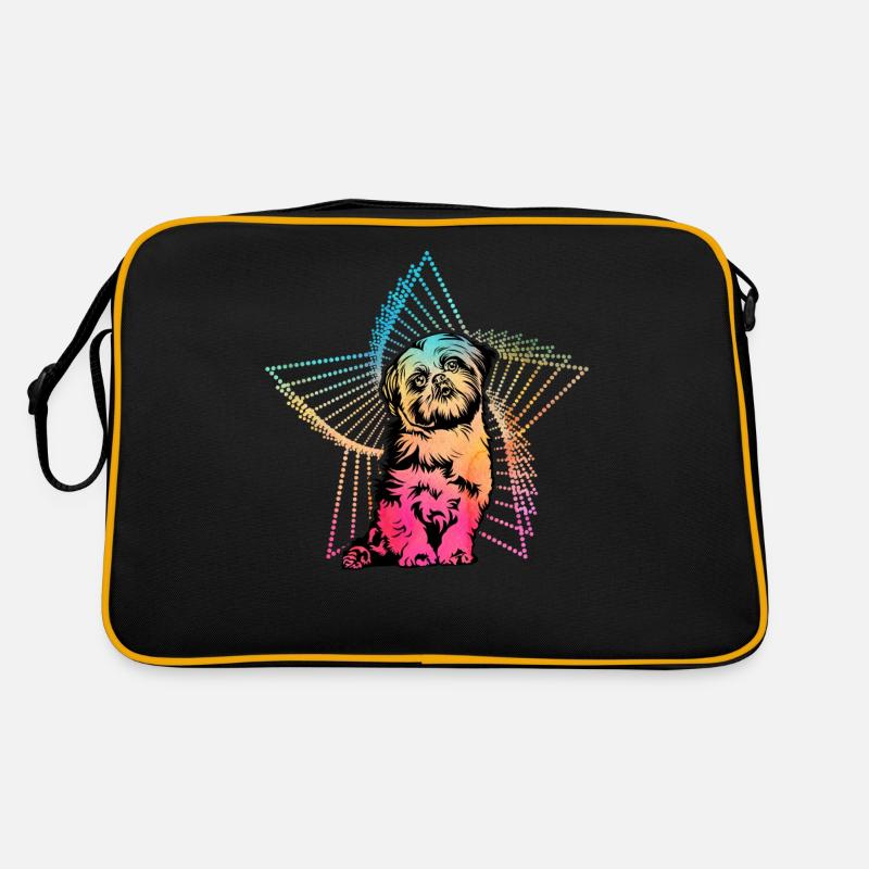 Shih Tzu - Sac Retro - noir/or