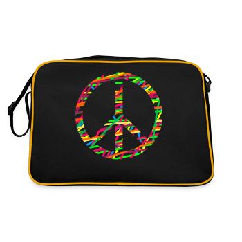 Peace Sympathy Pacifism World Peace - Retro Bag - black/gold - Back
