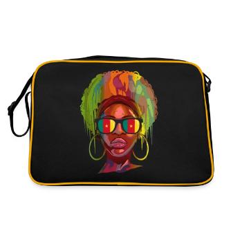Kamerun - Retro Tasche - Schwarz/Gold - Hinten