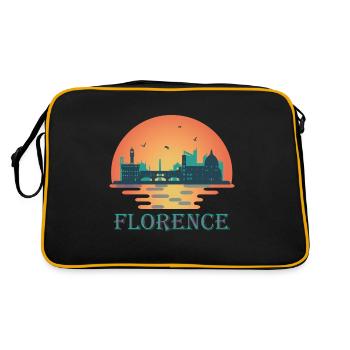 Florenz Italien Reisen - Firenze Italia - Retro Tasche - Schwarz/Gold - Hinten