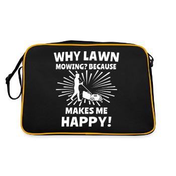 Rasenmäher - Retro Tasche - Schwarz/Gold - Hinten