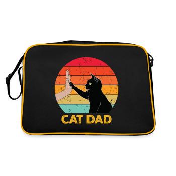 Cat Dad - Cat High Five - Retro Bag - black/gold - Back