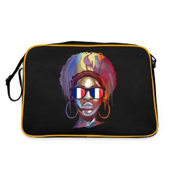 Frankreich - Retro Tasche - Schwarz/Gold - Hinten