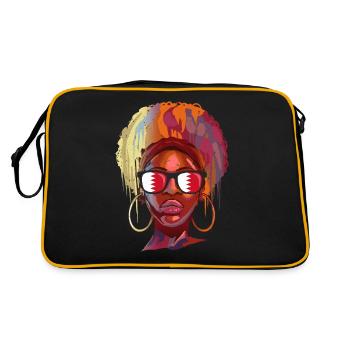 Bahrain - Retro Tasche - Schwarz/Gold - Hinten