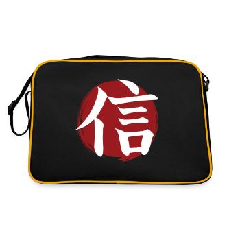 Glaubens-Kanji - Retro Tasche - Schwarz/Gold - Hinten