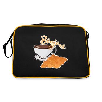 Bonjour - Coffee and Croissant - French Cafe - Retro Bag - black/gold - Back