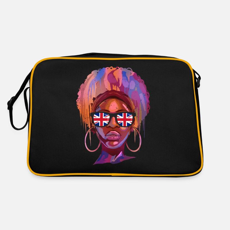 Großbritannien - Retro Tasche - Schwarz/Gold