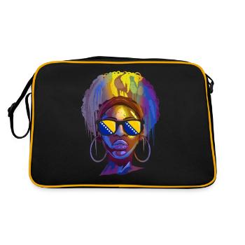 Bosnien und Herzegowina - Retro Tasche - Schwarz/Gold - Hinten