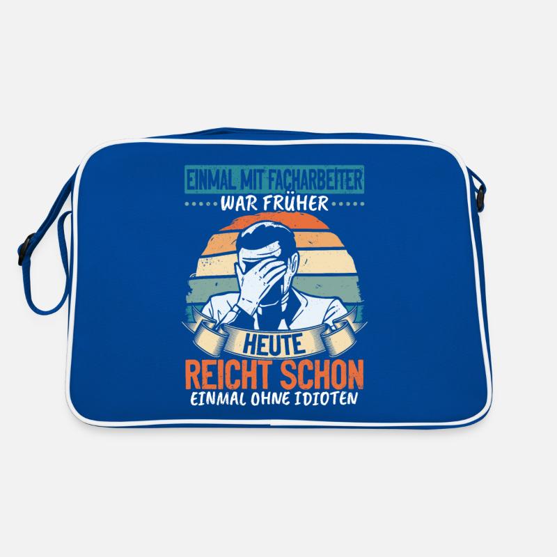Einmal mit Facharbeiter, einmal ohne Idioten Retro Tasche
