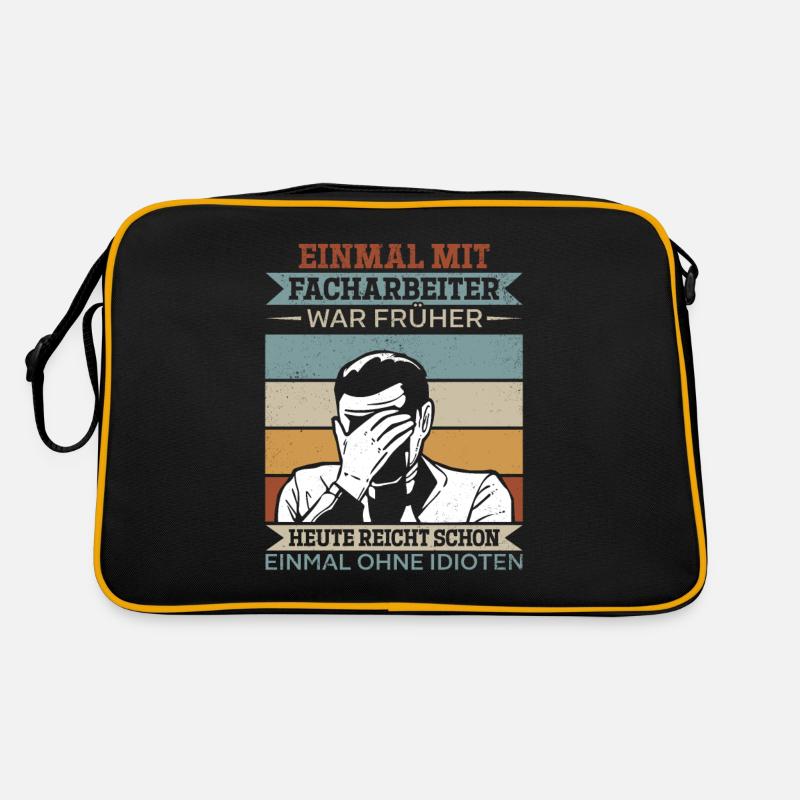 Einmal mit Facharbeiter, einmal ohne Idioten Retro Tasche