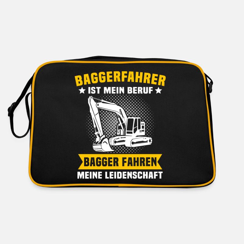 Baggerfuehrer Baggerfahrer - Retro Tasche - Schwarz/Gold