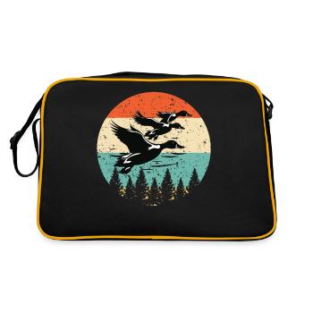 Retro Duck Hunting Sunset Flying Duck Hunter - Sac Retro - noir/or - Dos