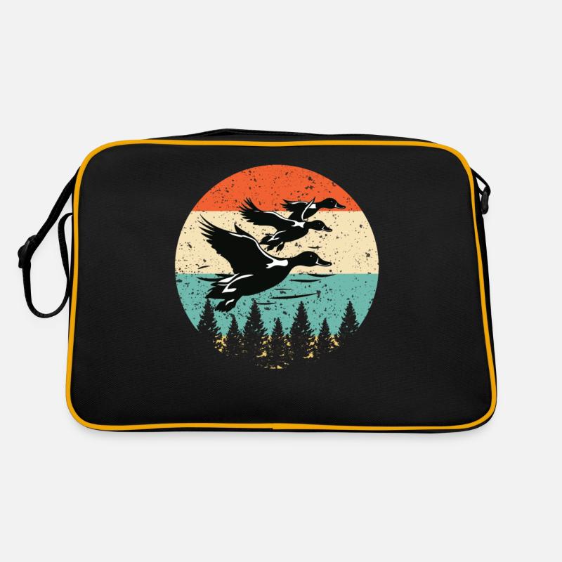 Retro Duck Hunting Sunset Flying Duck Hunter Retro Bag
