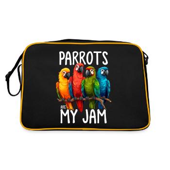 Drôle de perroquet Oiseaux Perroquet Perruche Perroquet Perroquet - Sac Retro - noir/or - Dos