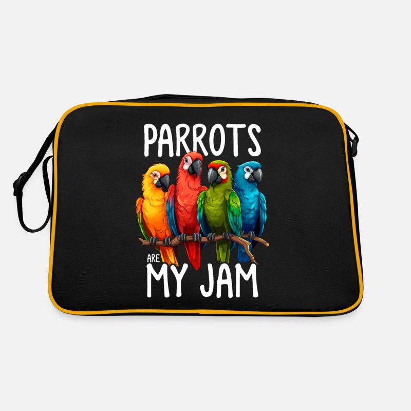 Drôle de perroquet Oiseaux Perroquet Perruche Perroquet Perroquet Sac Retro