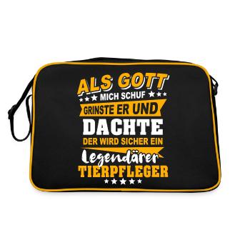 Tierpfleger Sprüche - Retro Tasche - Schwarz/Gold - Hinten