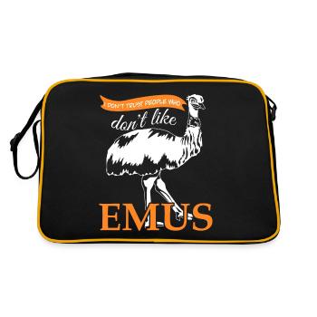 Emus Saying Emu - Sac Retro - noir/or - Dos
