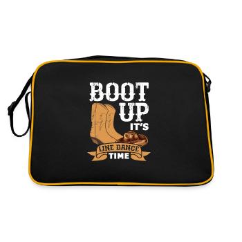 Linedance Country Line Dancer Linedancing Geschenk - Retro Tasche - Schwarz/Gold - Hinten