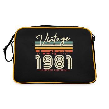 Vintage 1981 Geburtstagsgeschenk - Retro Tasche - Schwarz/Gold - Hinten