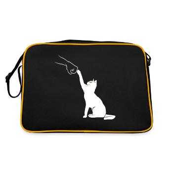 Cat Fist Bump - Retro Bag - black/gold - Back
