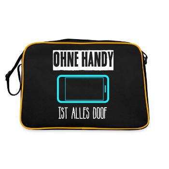 Handy Smartphone Cellphone - Retro Tasche - Schwarz/Gold - Hinten