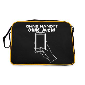 Handy Handysüchtig Cellphone - Retro Tasche - Schwarz/Gold - Hinten