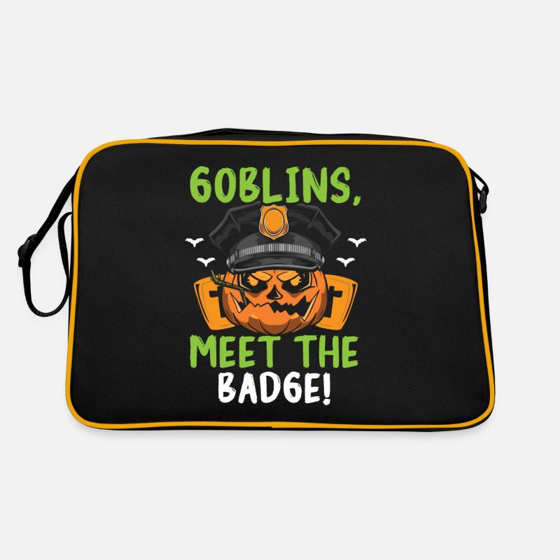 Kobolde, trefft die Dienstmarke! Polizist Hallowee Retro Tasche