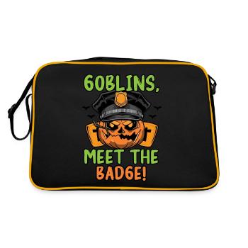 Kobolde, trefft die Polizeimarke! Polizist Hallowe - Retro Tasche - Schwarz/Gold - Hinten