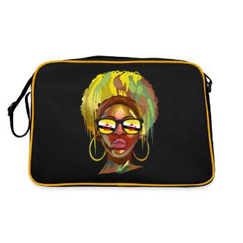 Brunei - Retro Tasche - Schwarz/Gold - Hinten