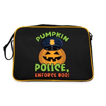 Police de la citrouille, appliquez Boo! Policier Halloween - Sac Retro - noir/or - Dos